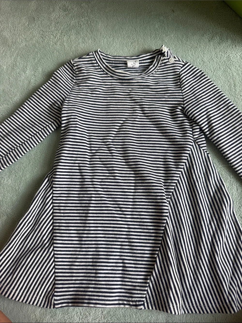 GAP Navy and White Striped Long Sleeve Dress