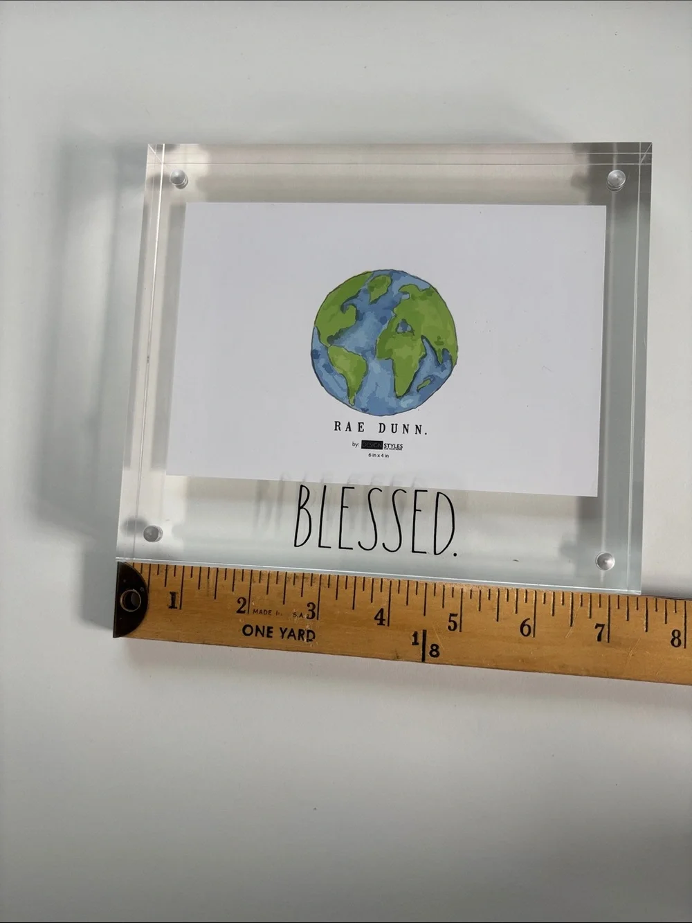 Rae Dunn Clear Acrylic Frame with  'Blessed' magnetic