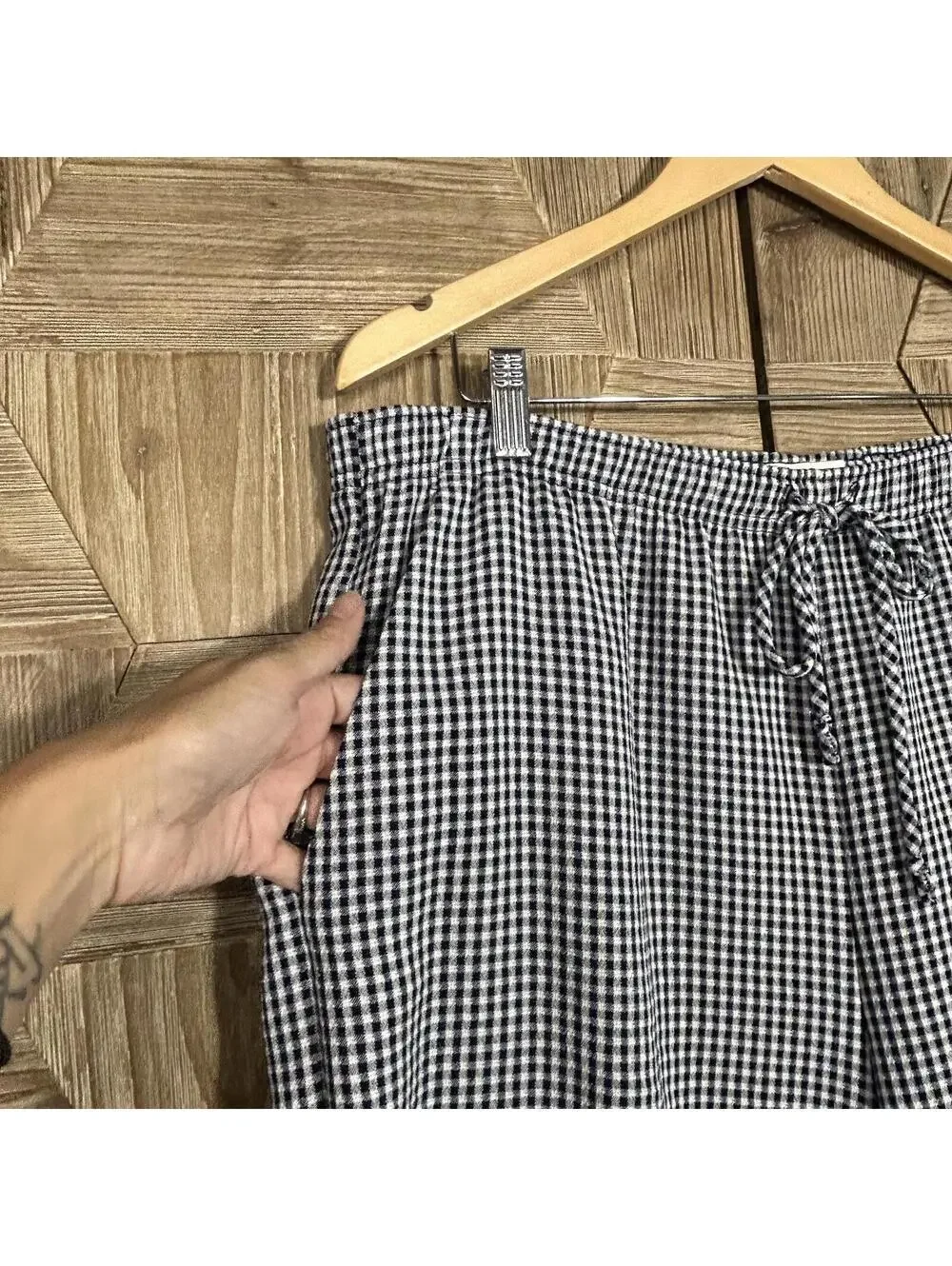 Koret Vintage 90s 2 Piece Set Gingham Shorts Embroidered Blouse Top Grandmacore