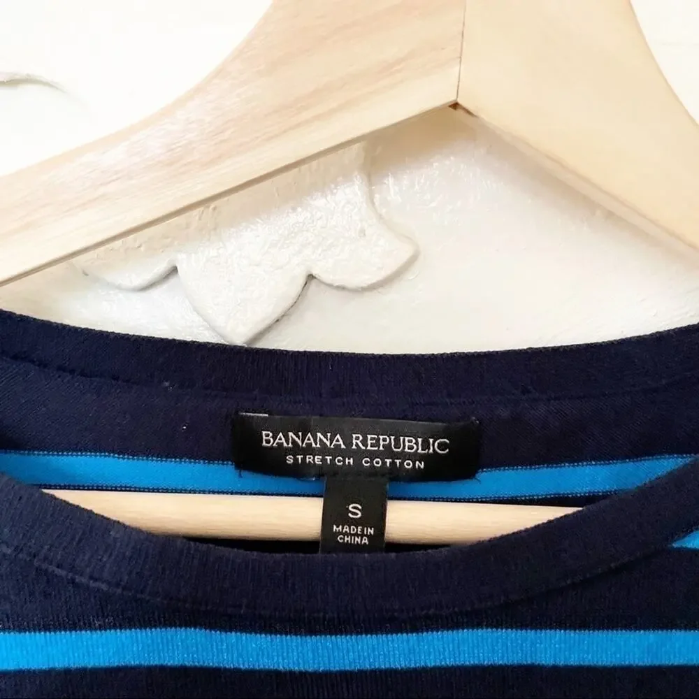 Banana Republic blue navy striped Oh la la sweater