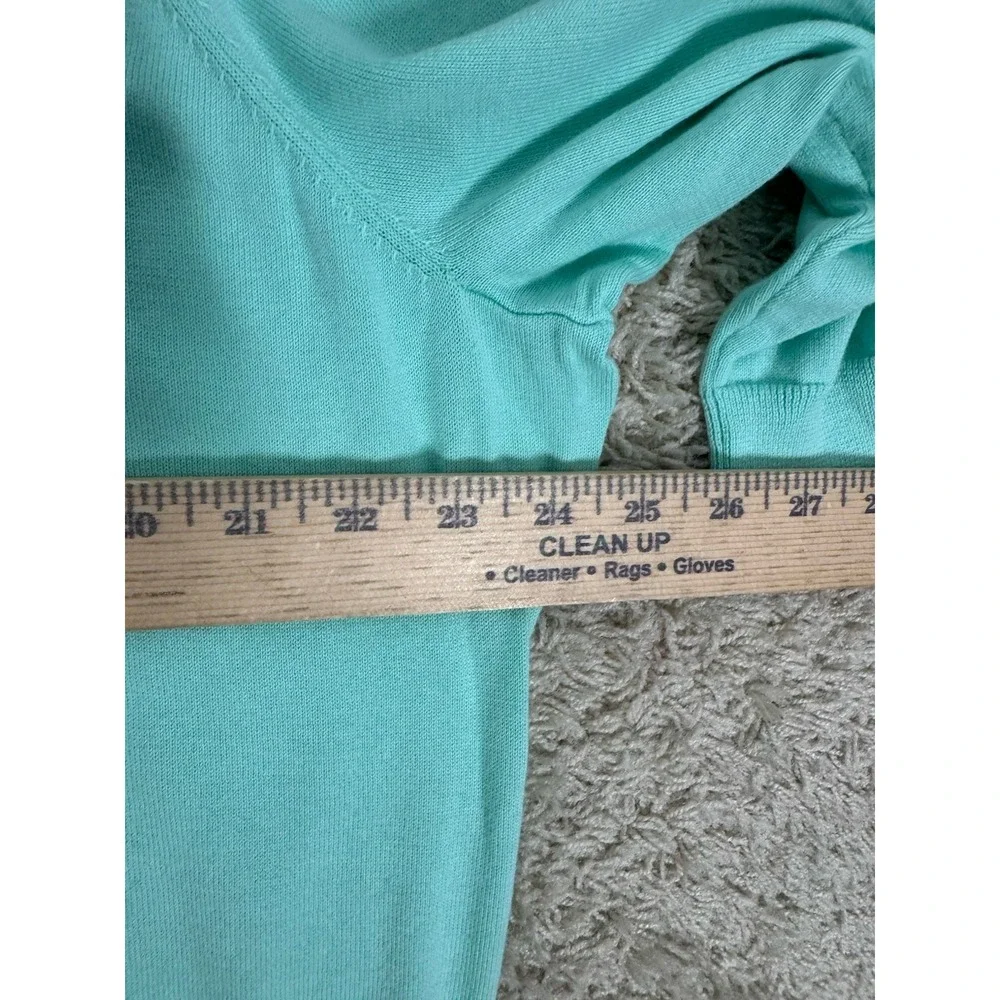 Lands End Supima Cotton Mint Green 3/4 Sleeve Crewneck Sweater Women's 2X Resort