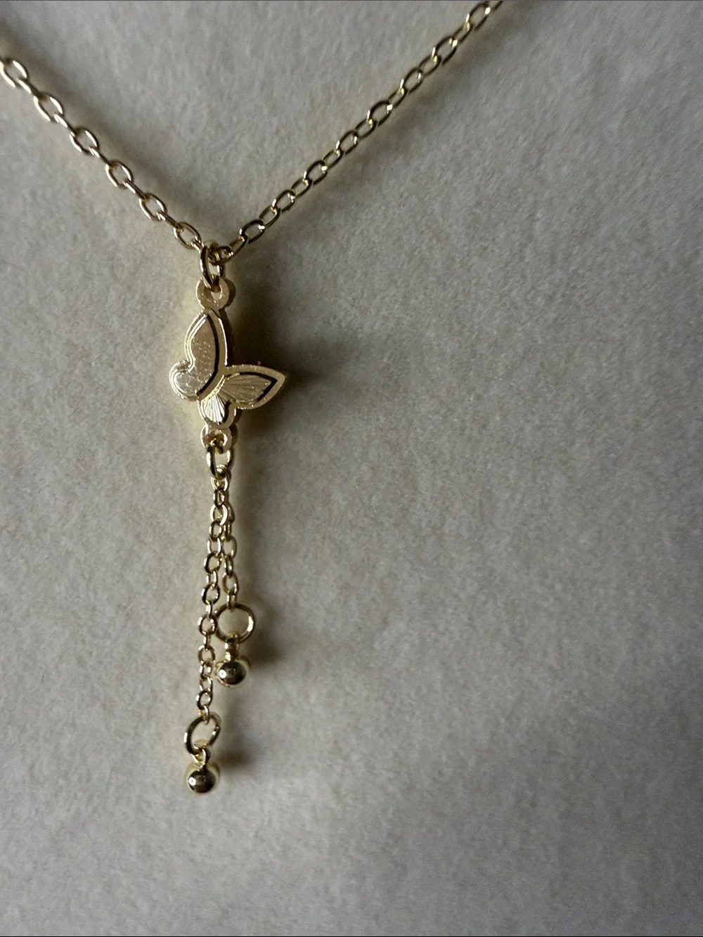 Delicate 18k Triple Gold Plated Butterfly Necklace