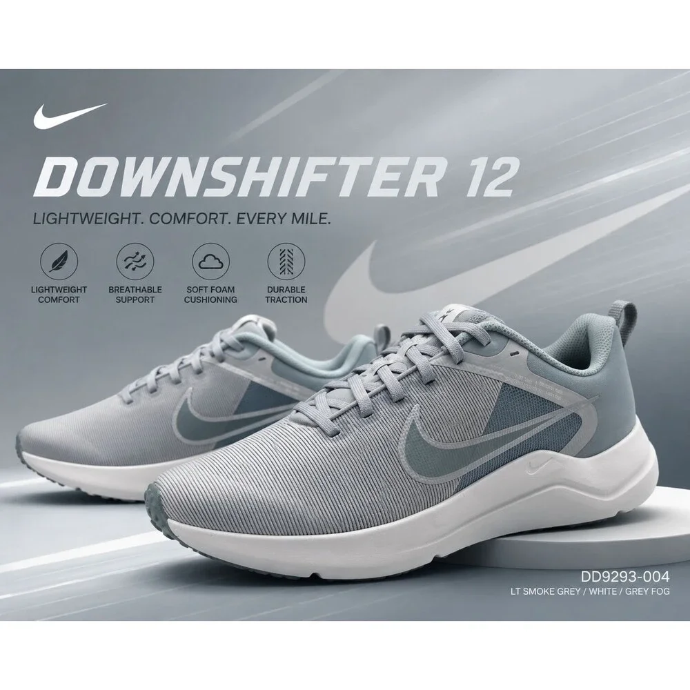 Size 10.5 - Nike Downshifter 12 Light Smoke Grey Photon Dust