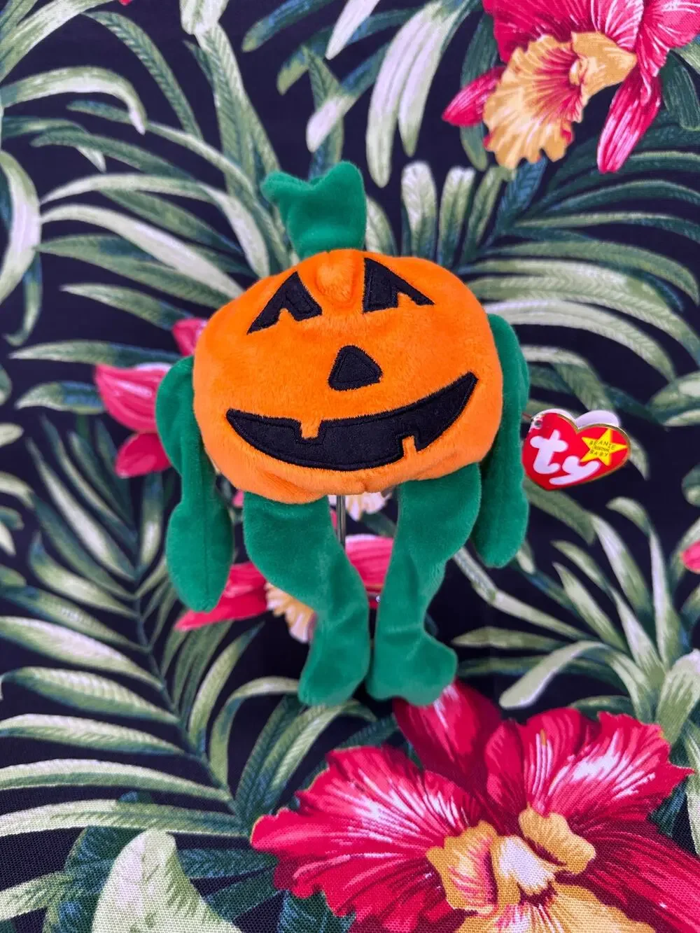 Vintage 1998 Ty Beanie Baby Pumpkin Halloween  Retired