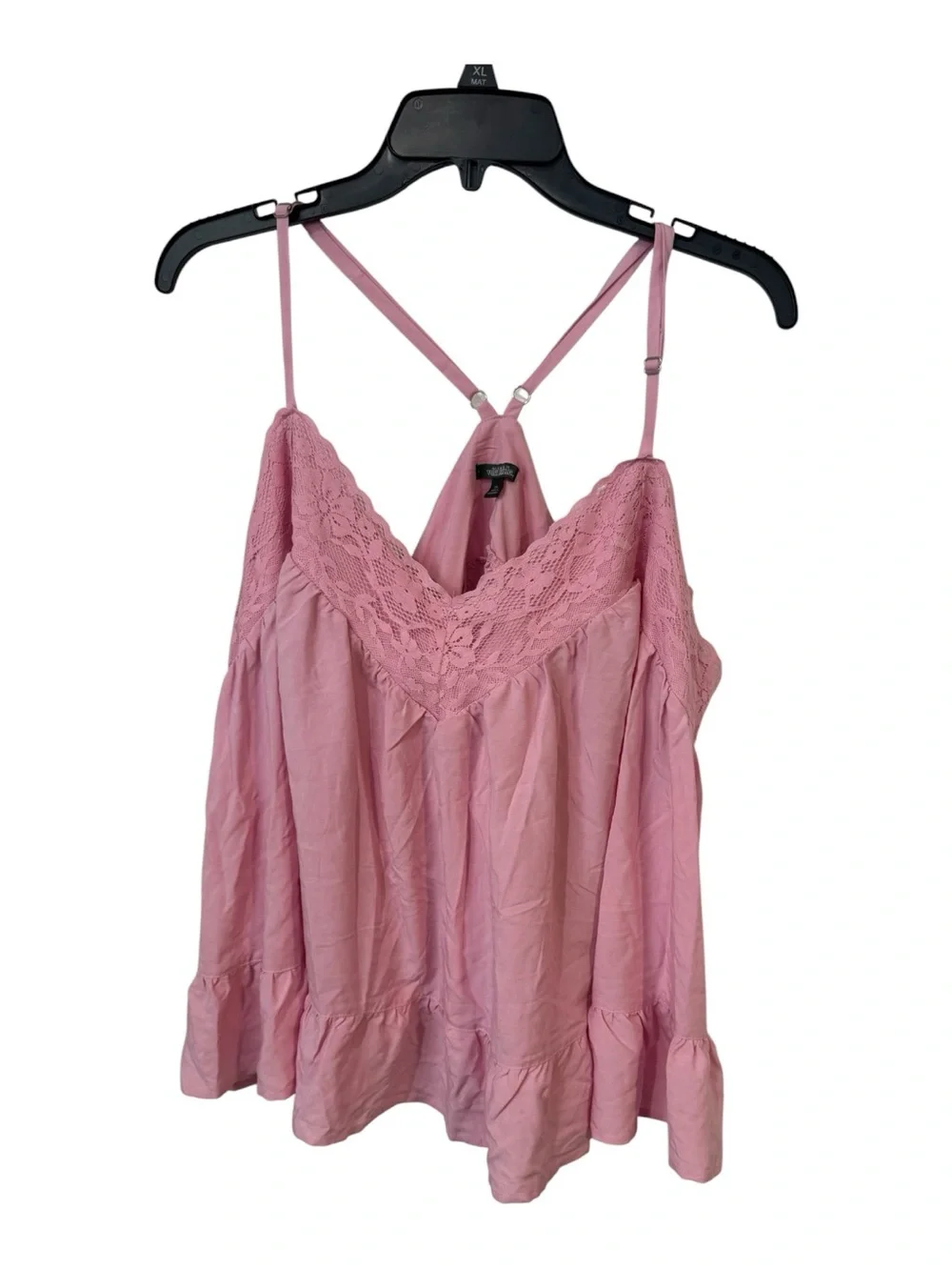 Wild Fable XXL Pink Lace Racerback Swing Cami Tank Top Boho Peplum Rayon