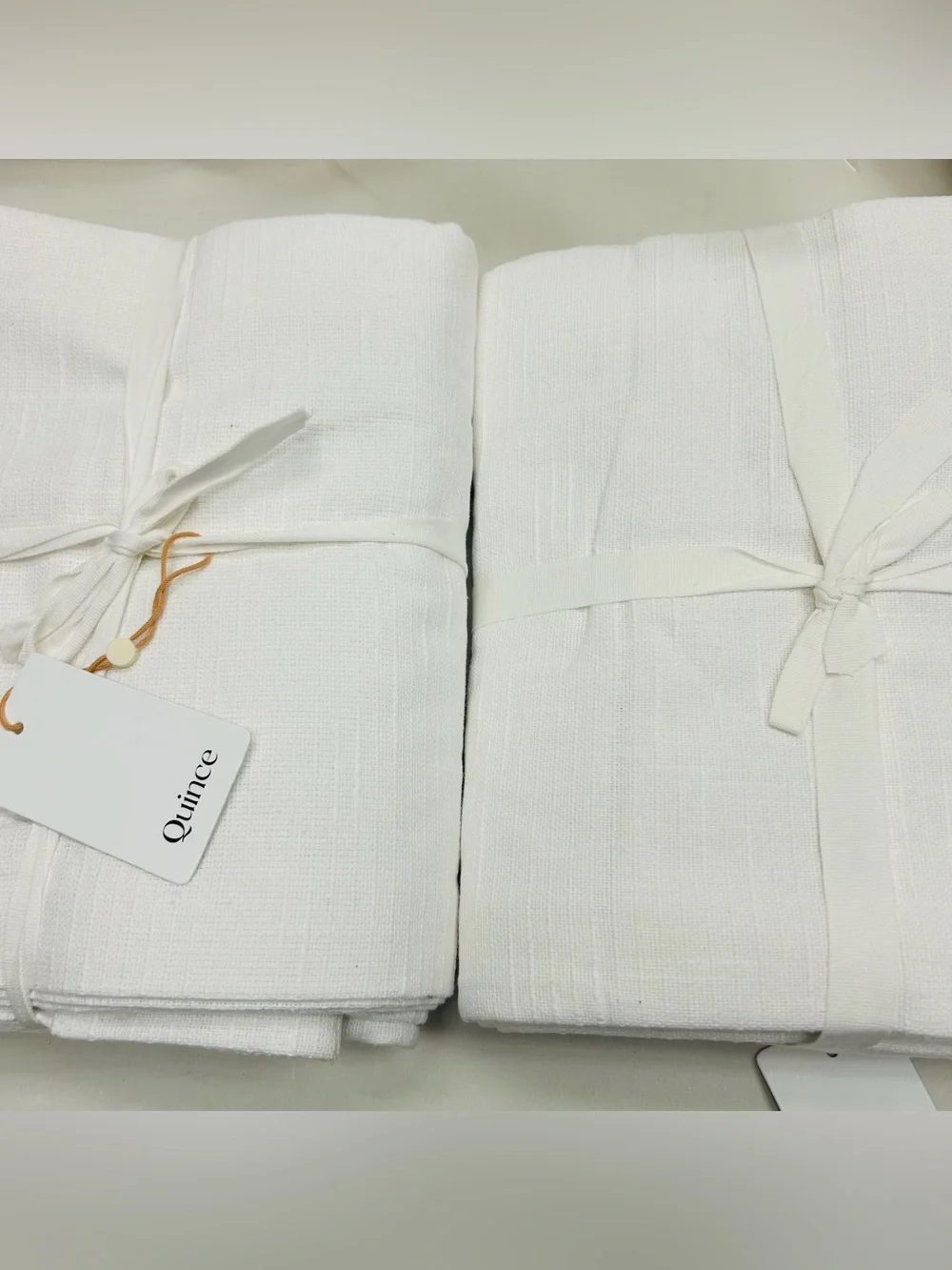 NWT QUINCE Set Of 2 48x84 Cotton Slub Curtains White 9947