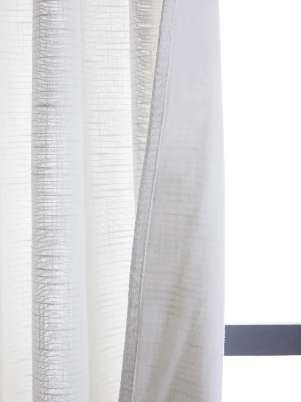 NWT QUINCE Set Of 2 48x84 Cotton Slub Curtains White 9947
