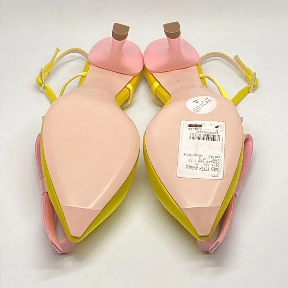 Roger Vivier 55mm Virgule Bow satin pumps size 36.5