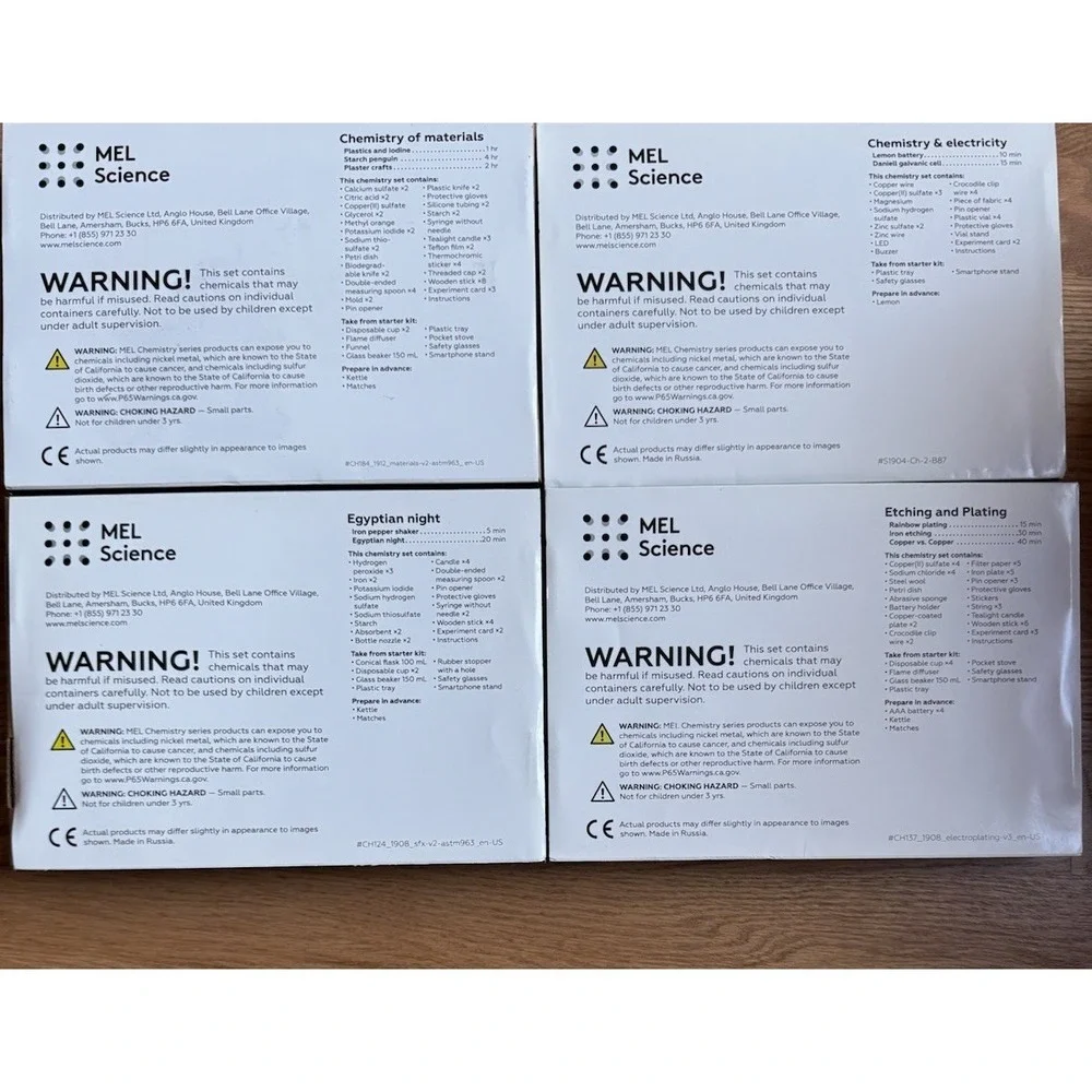 MEL Chemistry Science‎ Experiments 4 Complete Kits STEM Age 10+ Homeschool NEW
