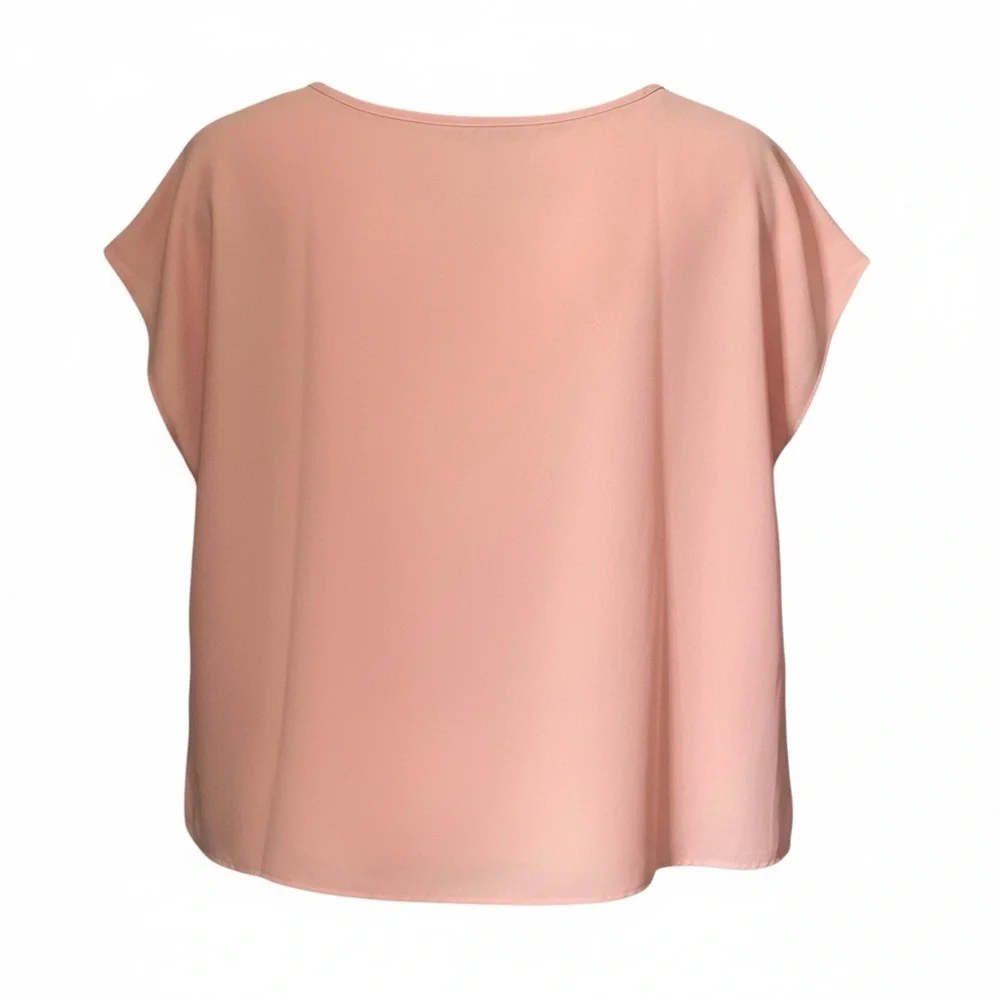 Van Heusen Peach V-Neck Blouse Women's Size M Short Sleeve NWOT