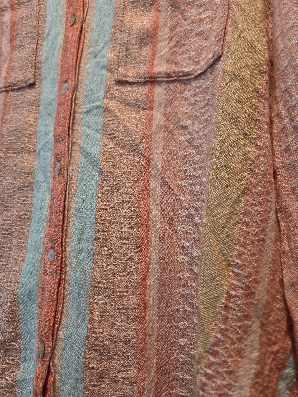 Maeve by Anthropologie Striped Button Down Shirt Size 2 Wool Blend