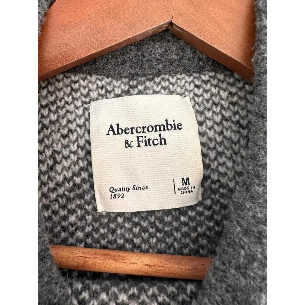 Abercrombie & Fitch Grey Wool Blend Argyle Diamond Check Sweater Women’s Medium