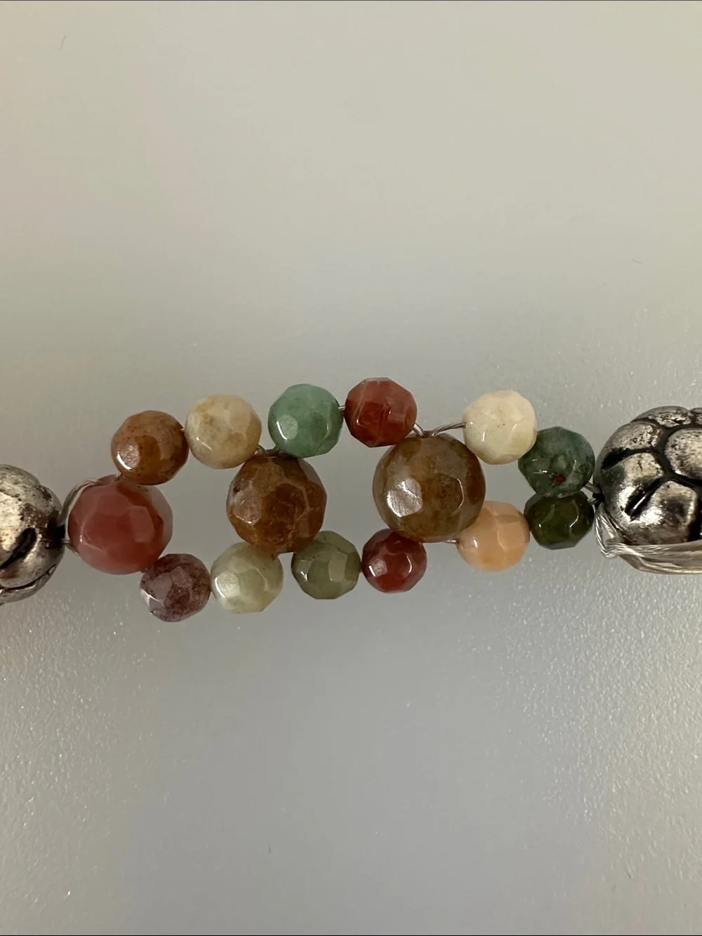 925 sterling silver Jade amethyst Garnet coral Bracelet​
