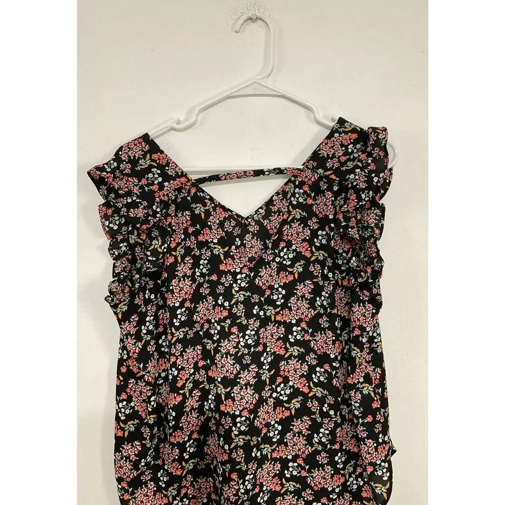 LOFT floral ruffle