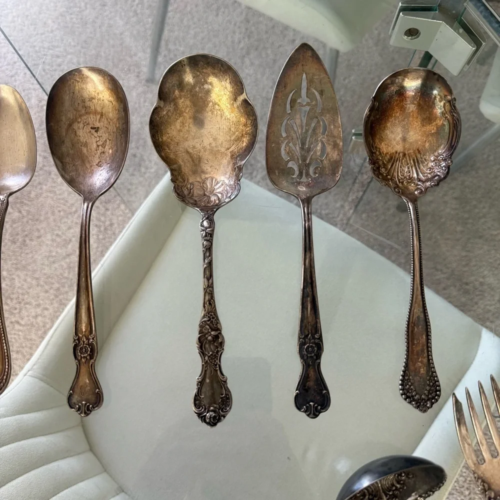 Vintage 1835 R. Wallace Silver Plate Set of Kitchen Utensils