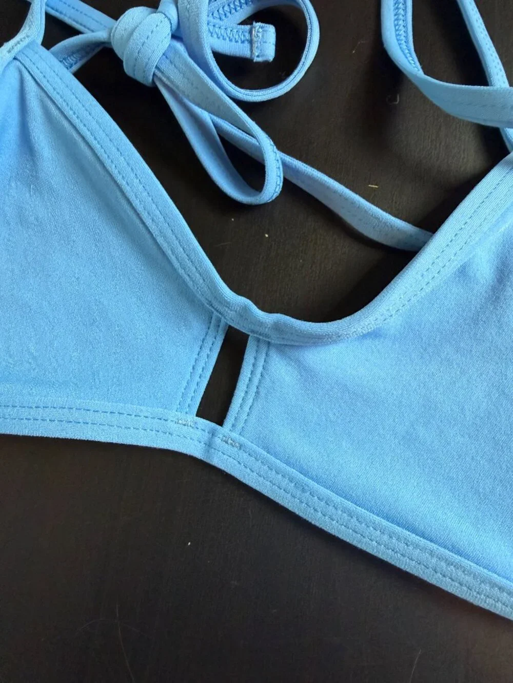 JOLYN Vent Bikini Top Swimsuit Swim Light Blue Lilac Size Small