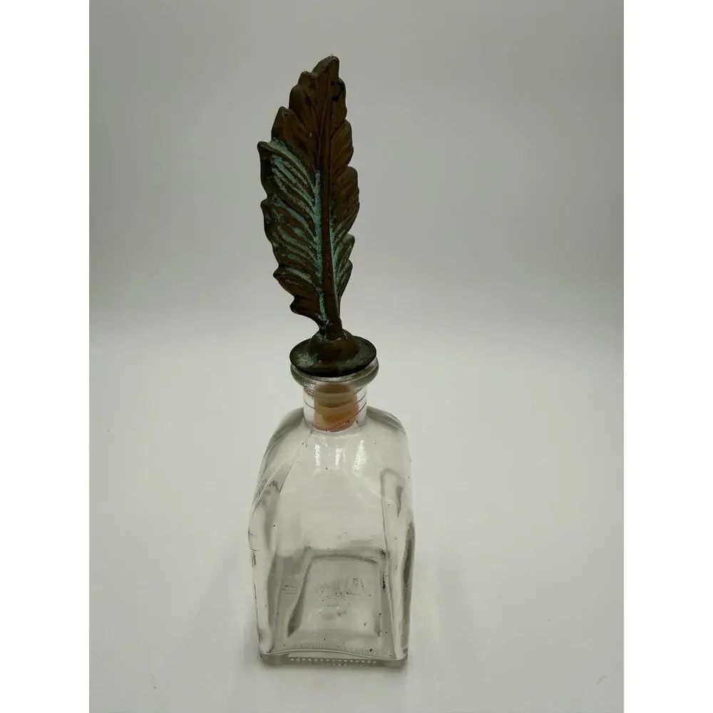 1970's Decorative Bottle with Brass Stopper