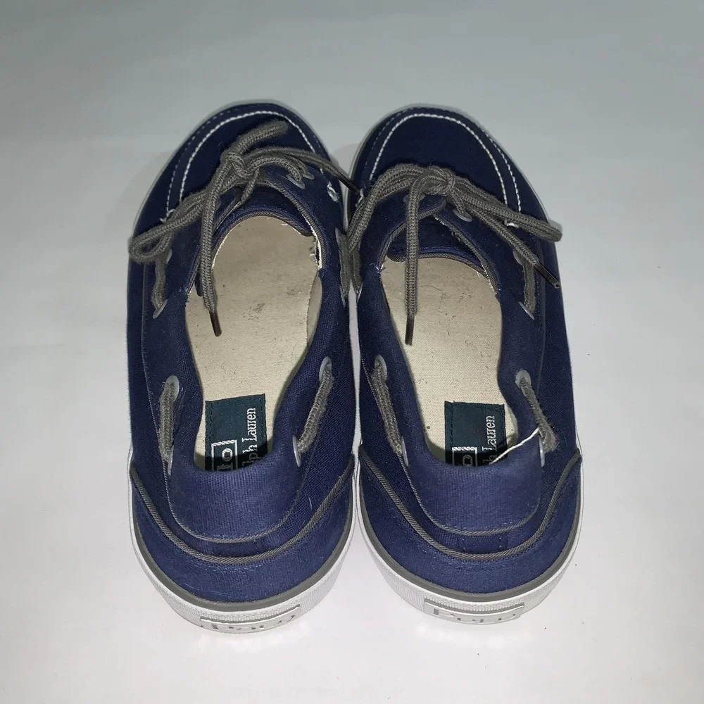 Polo Ralph Lauren Shoes Mens Size 12 Blue Canvas Boat Loafers Casual Comfort