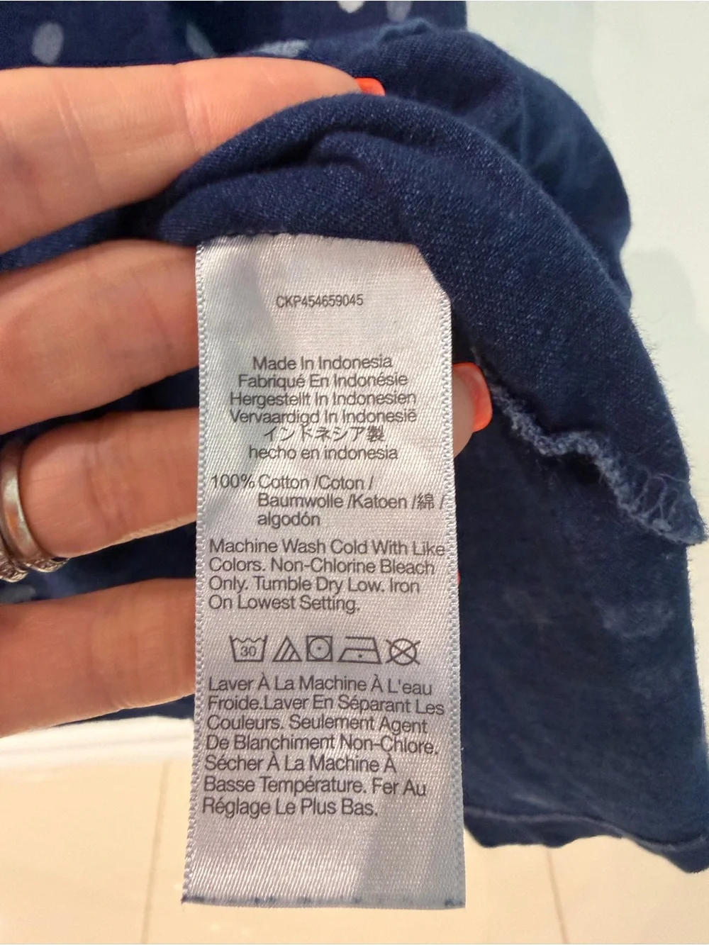 Madewell Navy Tee with Subtle Light Dot Detail