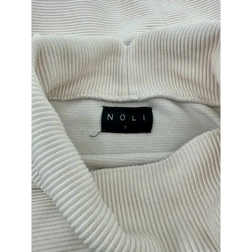 Noli Yoga Noto Ribbed pullover Sweatshirt Size S cream/blush