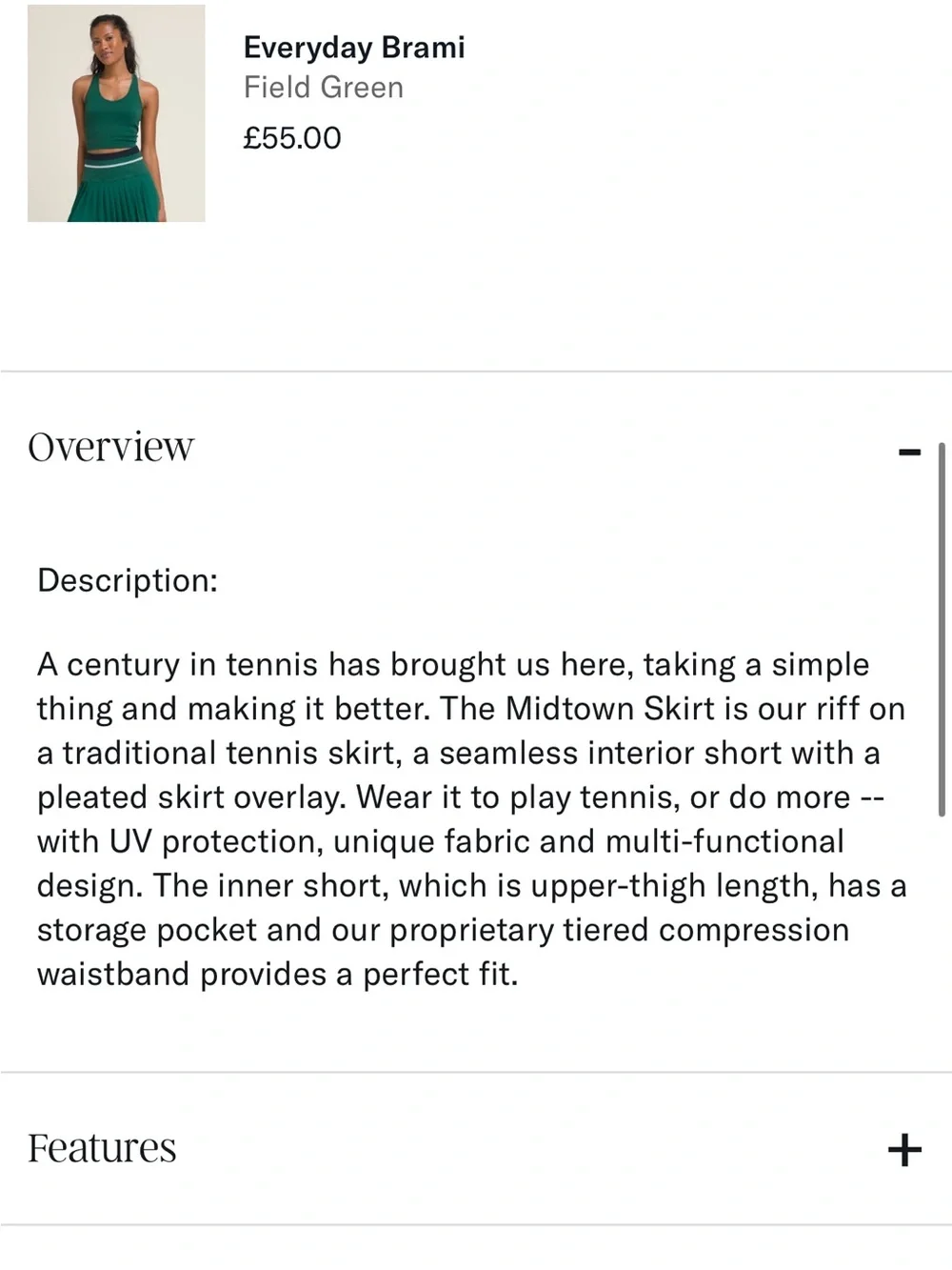 Wilson Matching Set midtown skirt and crop top