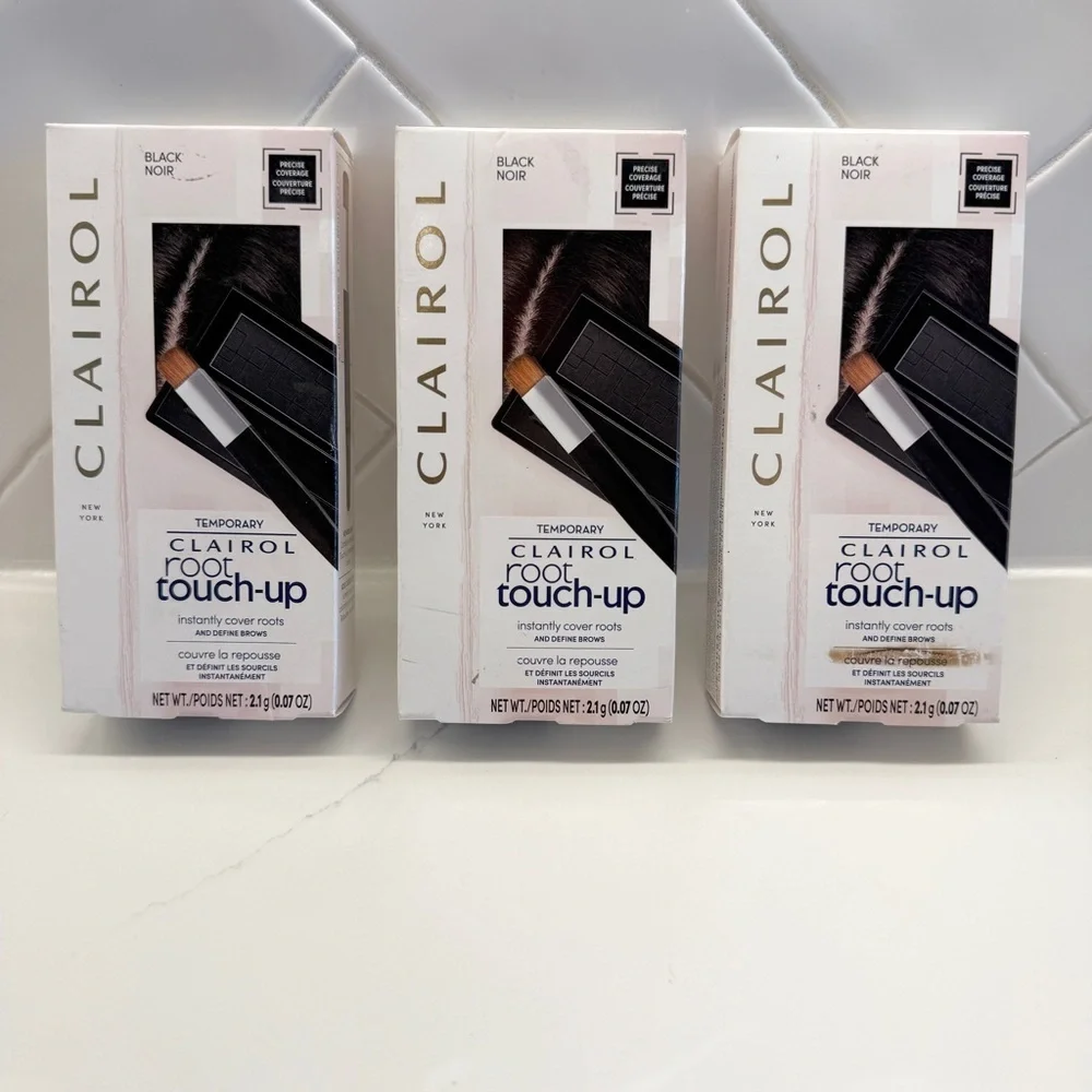 SET OF 3! Clairol Root Touch-Up Concealing Powder Black 2.1g 40-60 Uses