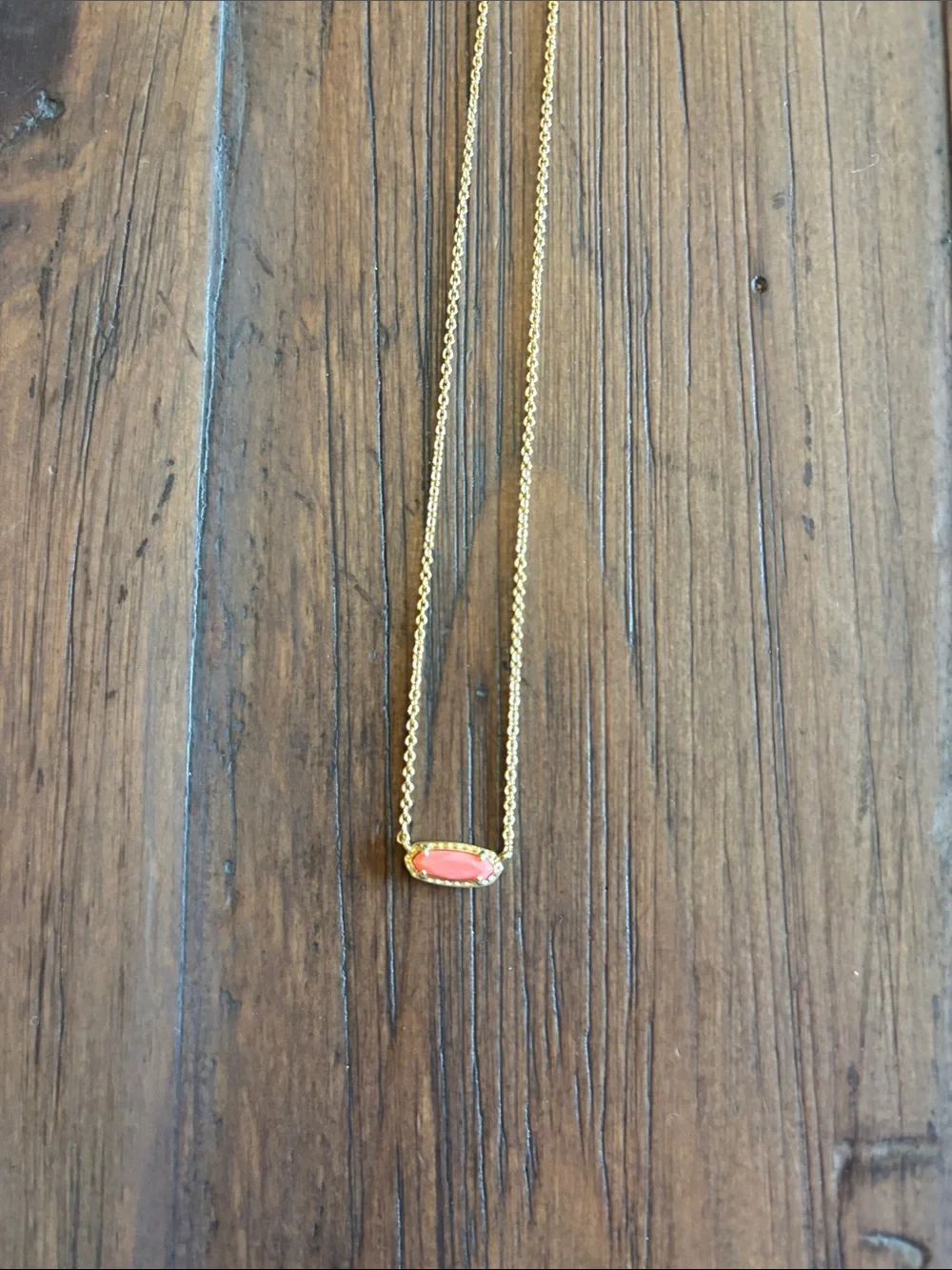 Kendra Scott Gold Necklace with Pink Pendant