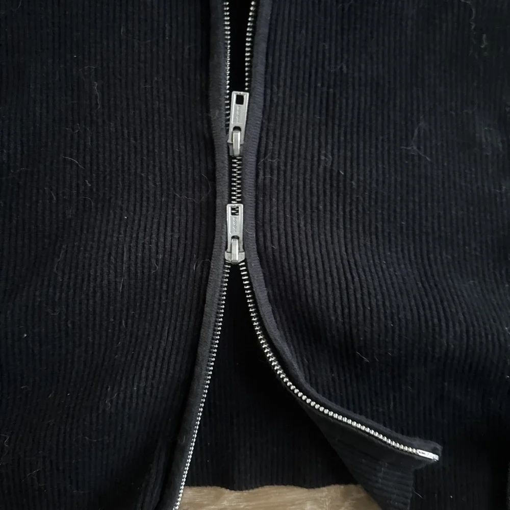 John Gault Split Zip Hoodie Sweater Style Black Size Small