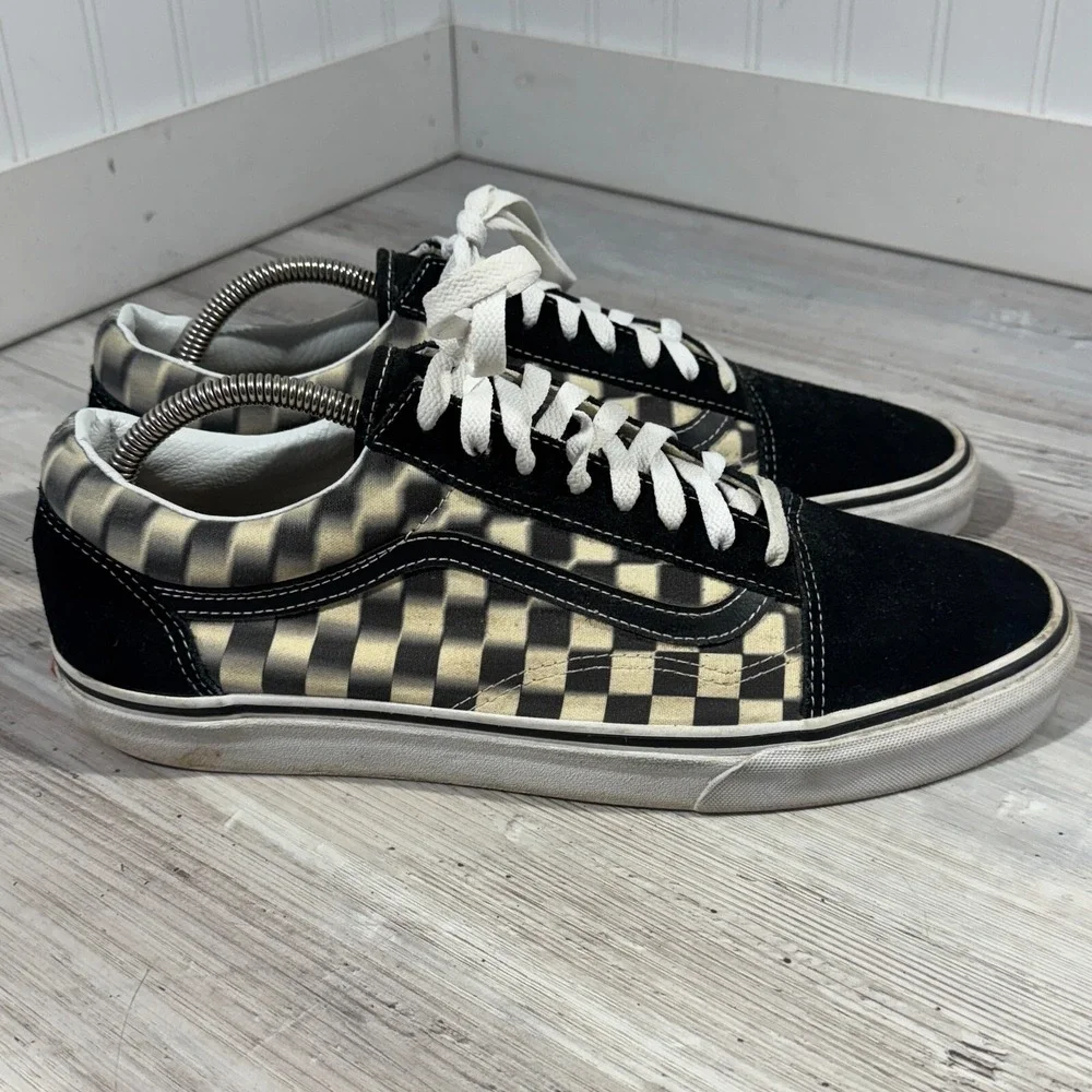 Vans Off The Wall Old Skool Blur Black/White Checkerboard Skater M 11.5‎