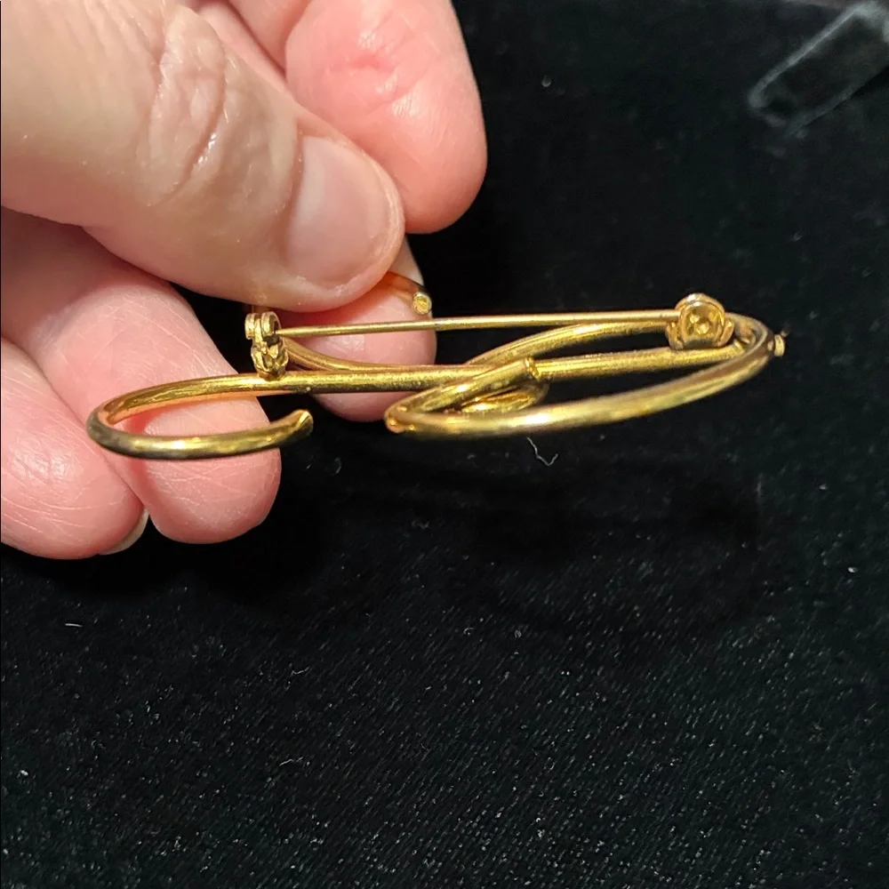 Vintage large Gold letter R Monogram Brooch
