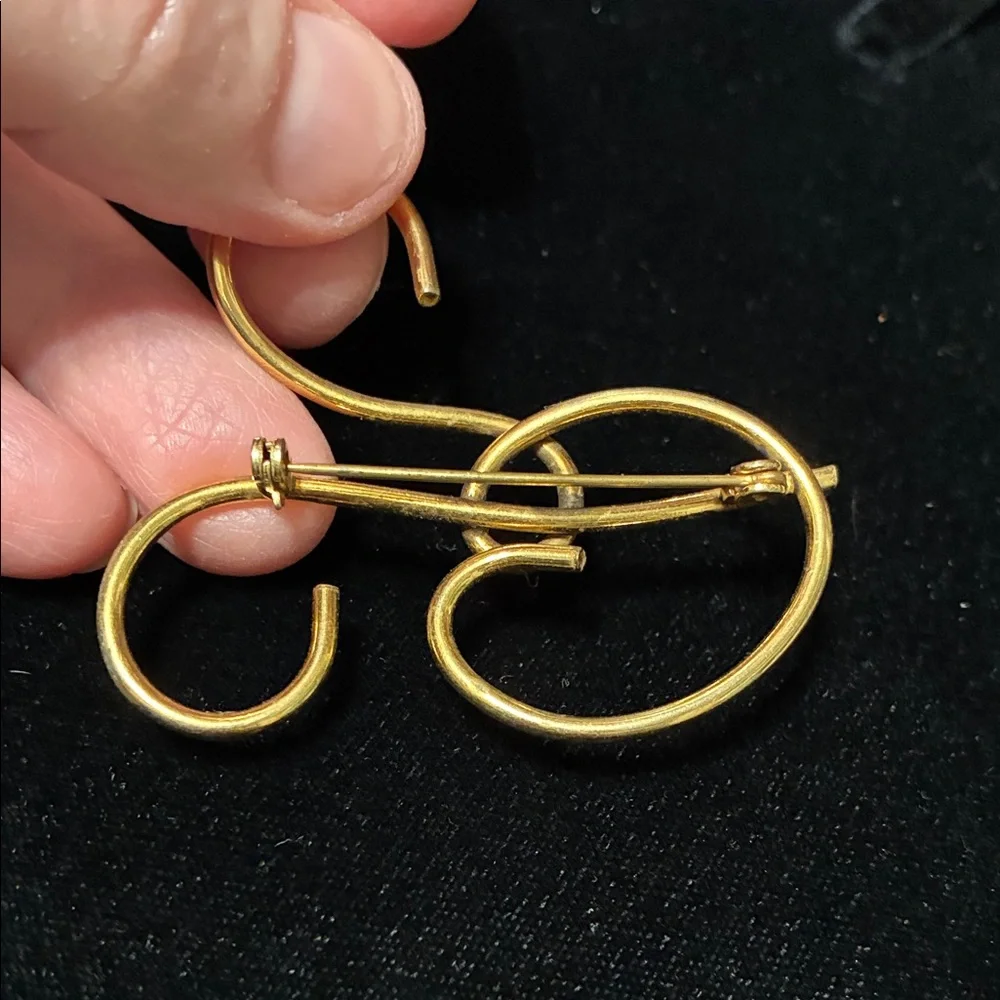 Vintage large Gold letter R Monogram Brooch