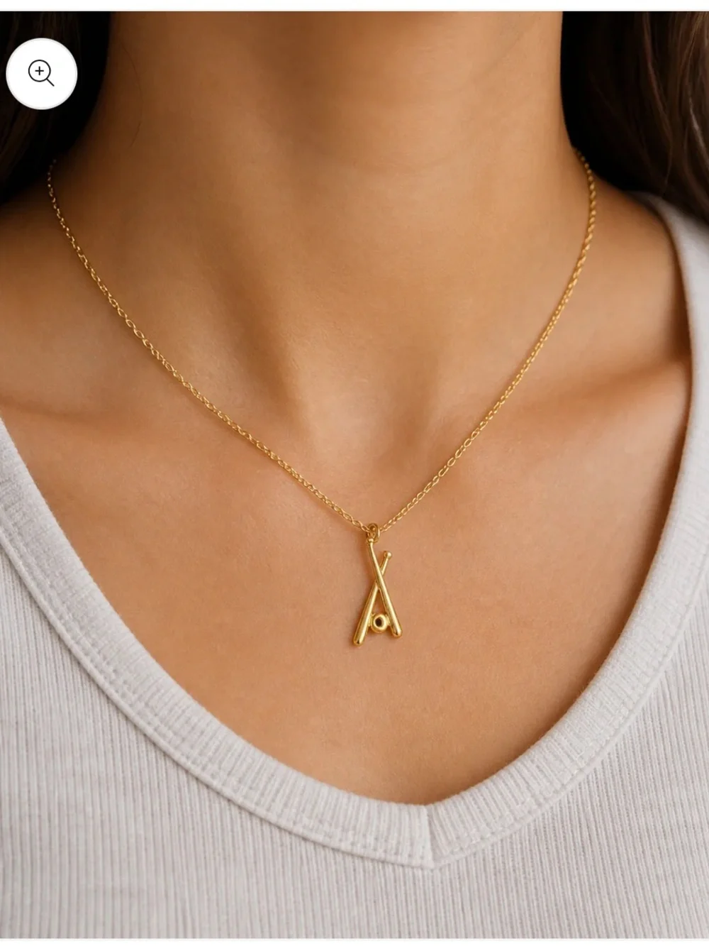 18K Gold Dipped “One Swing”Baseball Bat Charm Necklace