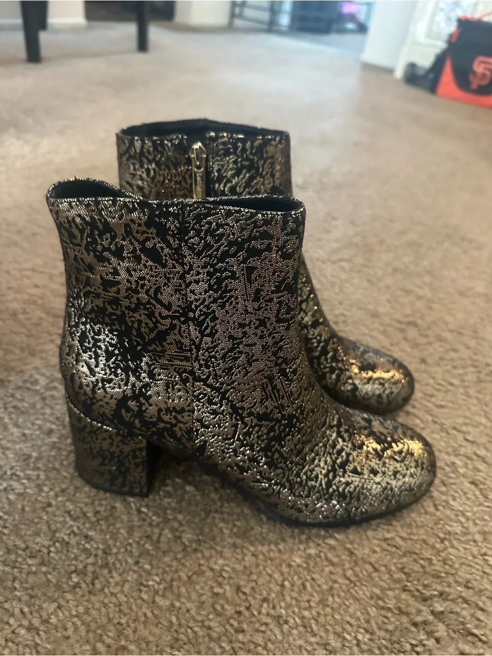 Indigo zip metallic off