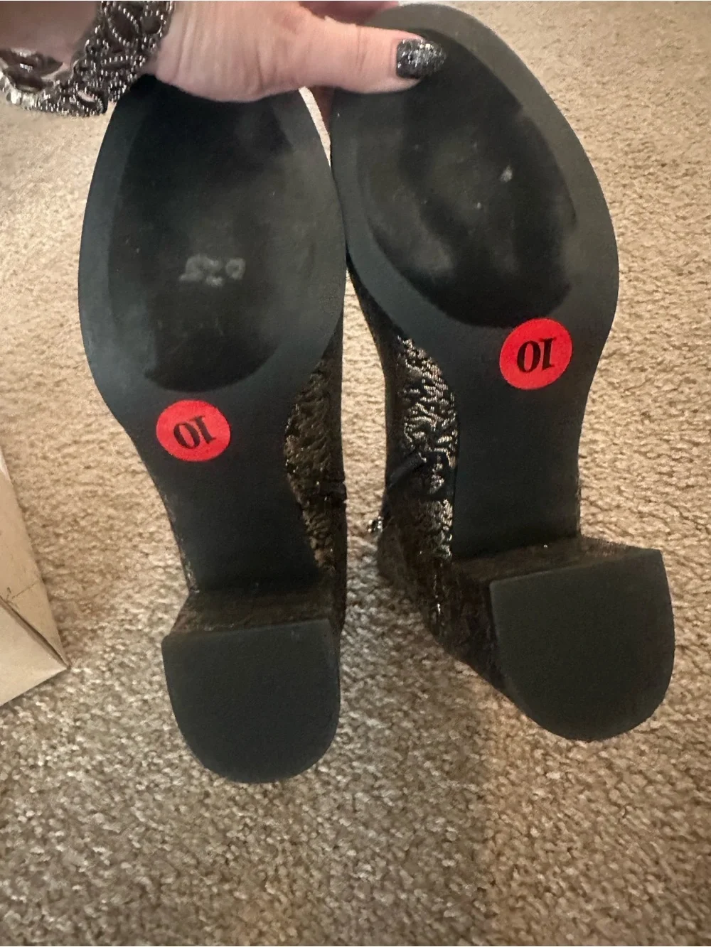 Indigo decorative ankle