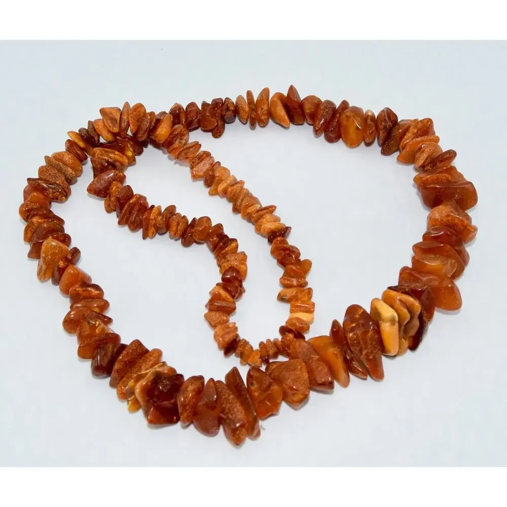 Antique Baltic Butterscotch Egg Yolk Amber Graduated Beaded Necklace 26” 69 g