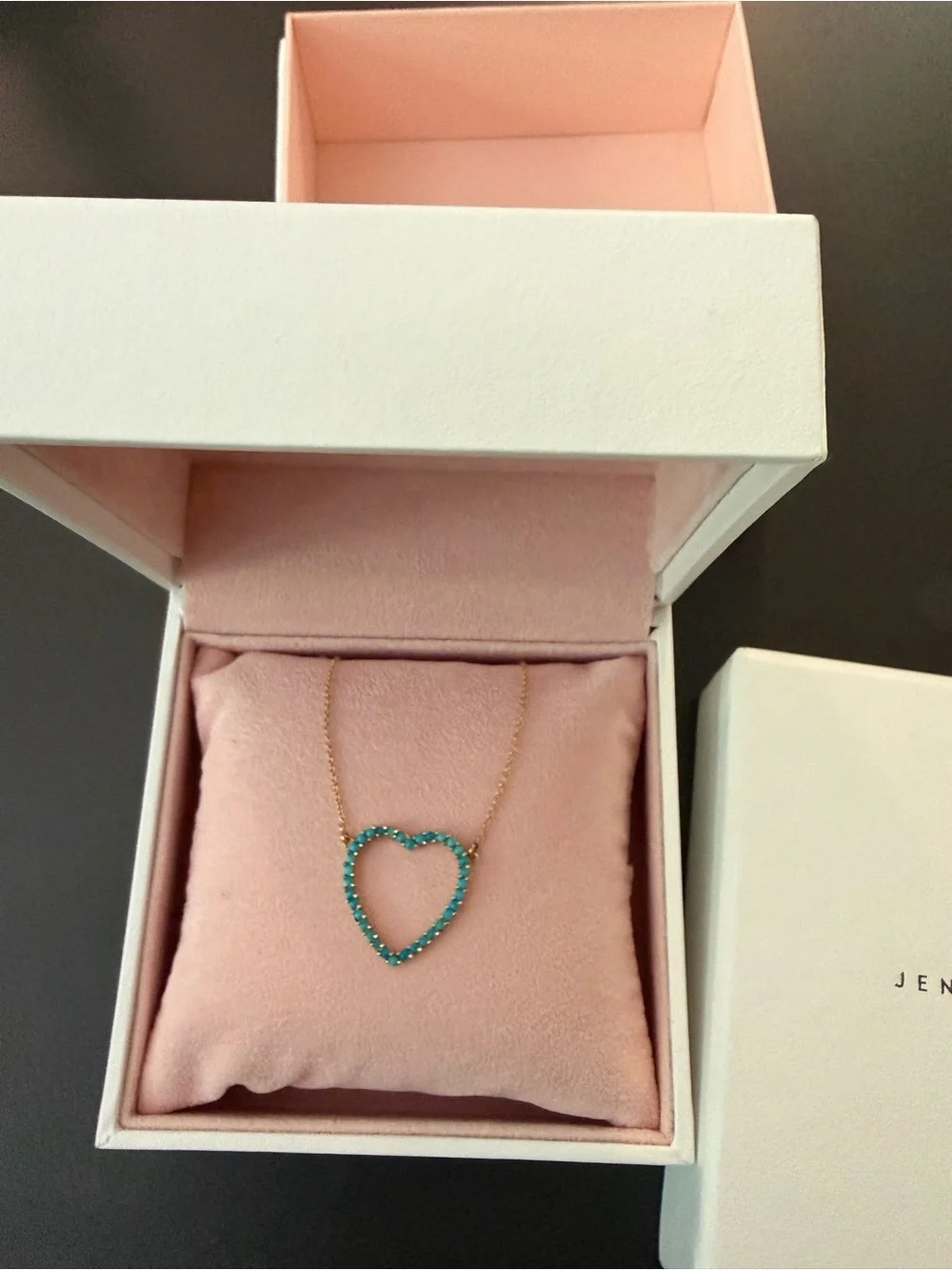 Jennifer Meyer Gold Necklace with Turquoise Heart Pendant