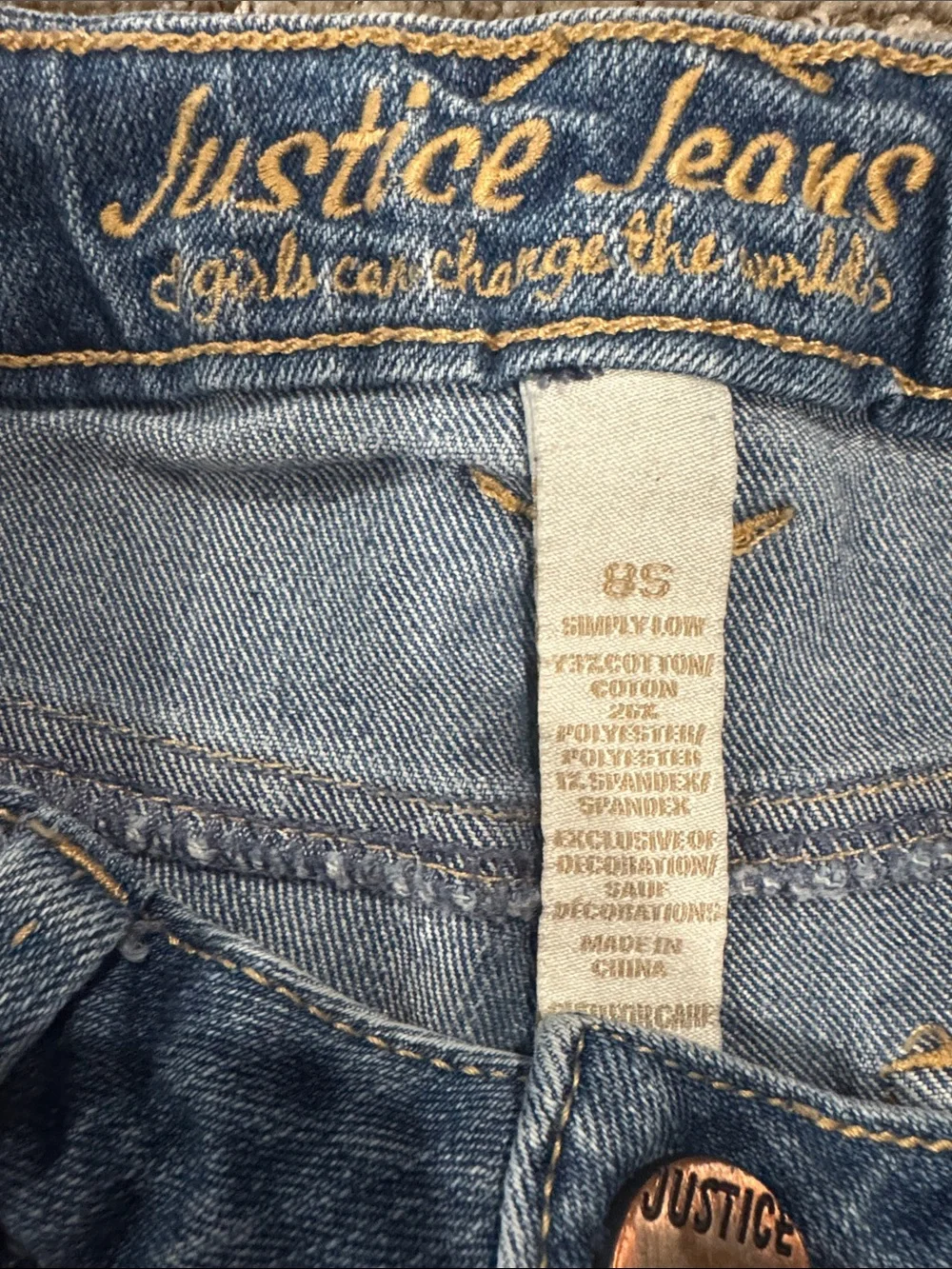Justice Denim Cutoff Shorts in Faded Blue