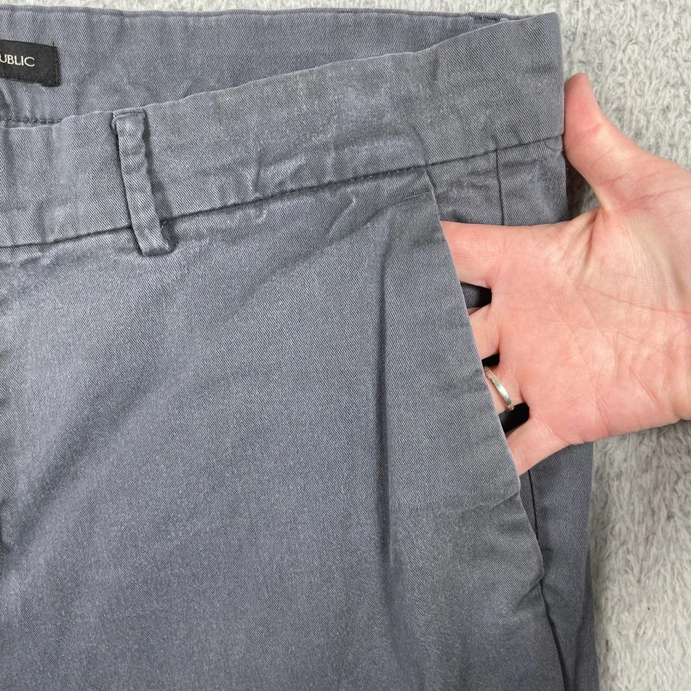 Banana Republic Chino Pants Mens 36x30 Gray Fulton Skinny Stretch Preppy