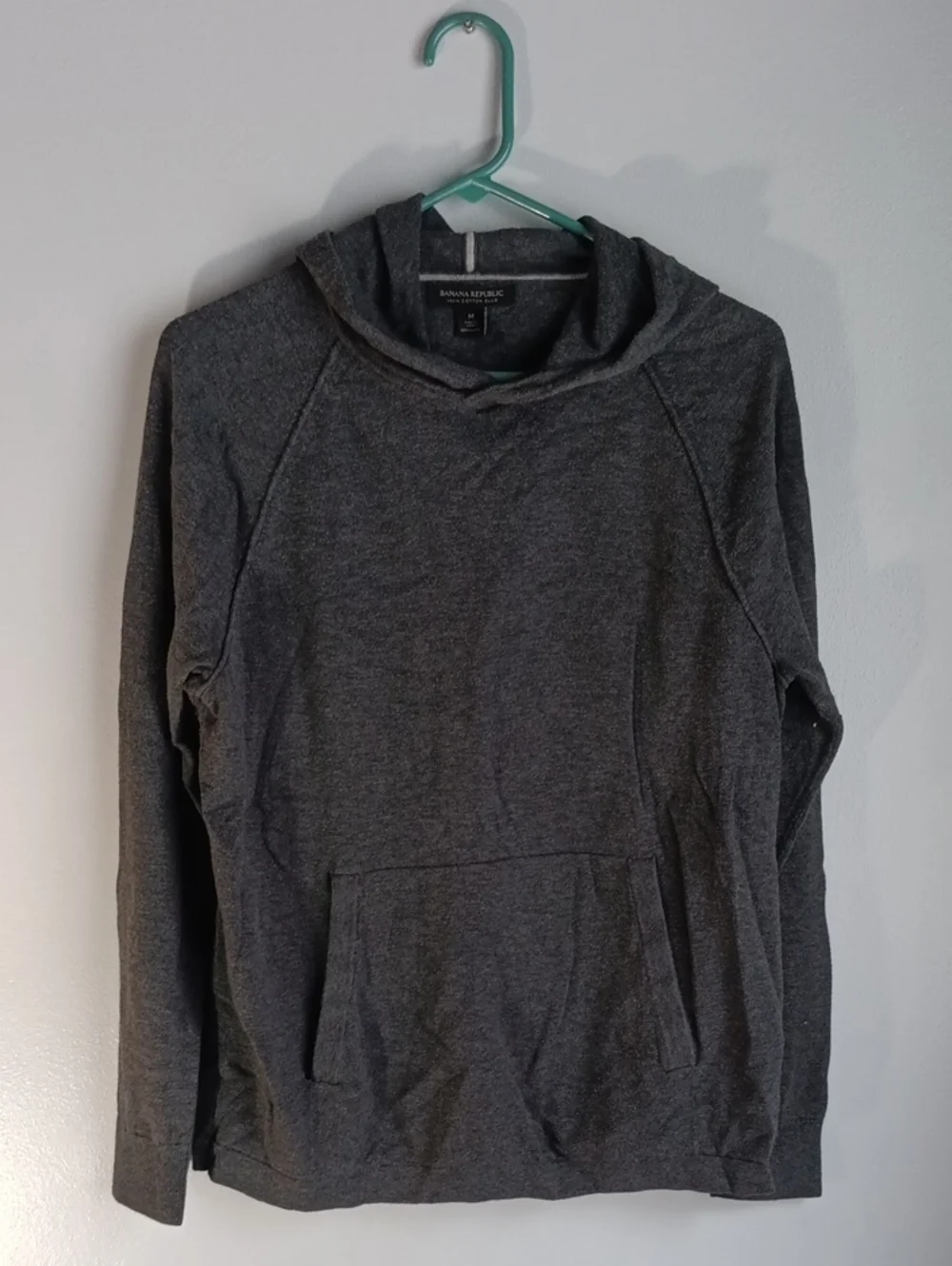 Banana Republic Charcoal Gray Hooded Pullover Cotton Sweatshirt
