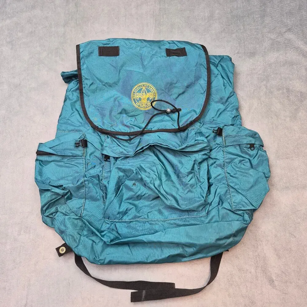Boy Scouts of America Vintage Green Nylon Hiking Outdoors Backpack NO Frame