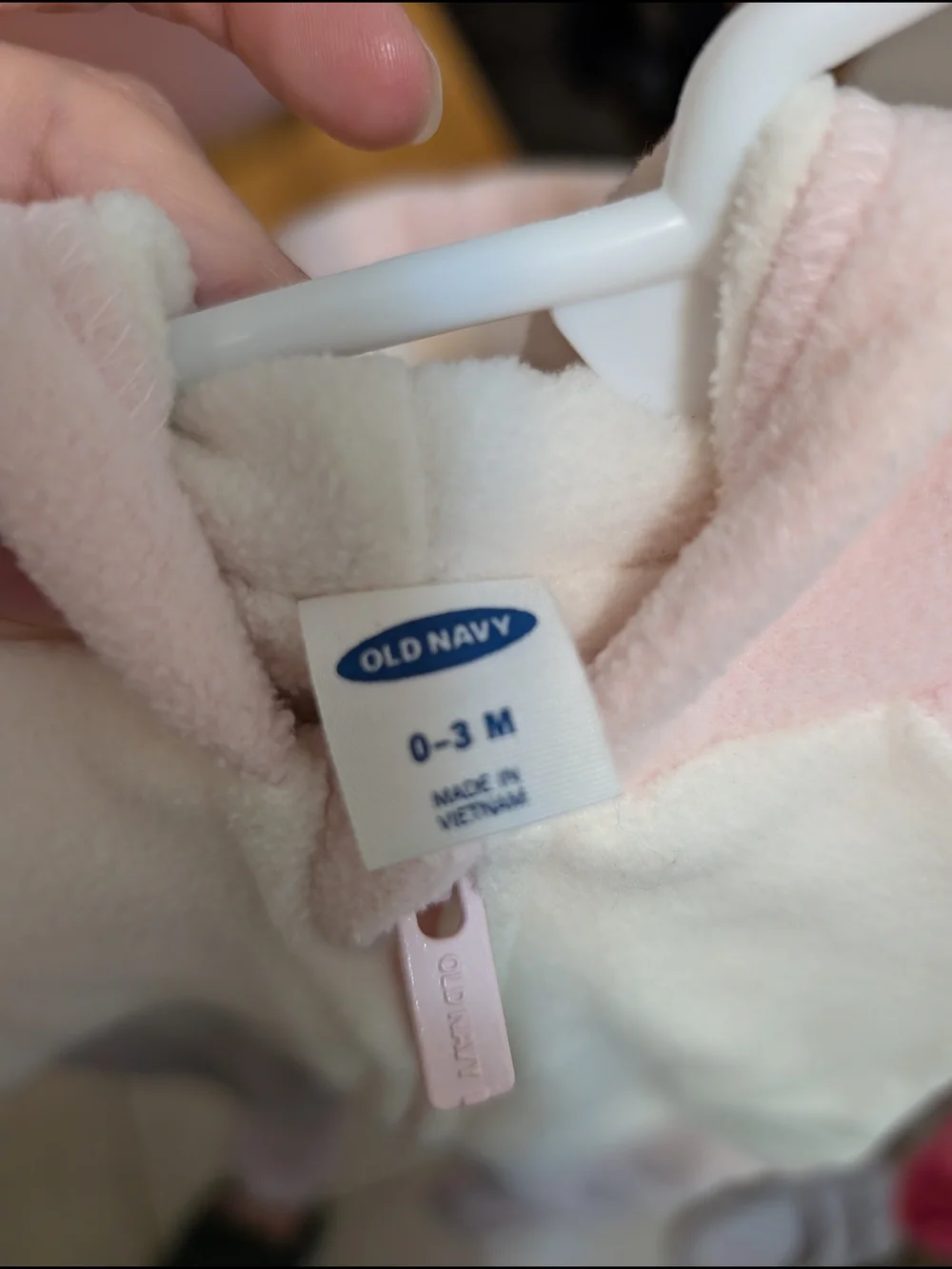 Old Navy Pink and Cream Plush Unicorn Footie One-Piece