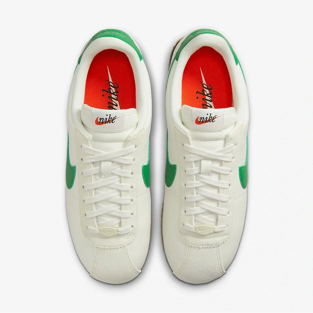 Nike Cream & Green Retro Low-Top Sneakers with Red Lining (new w/o box)