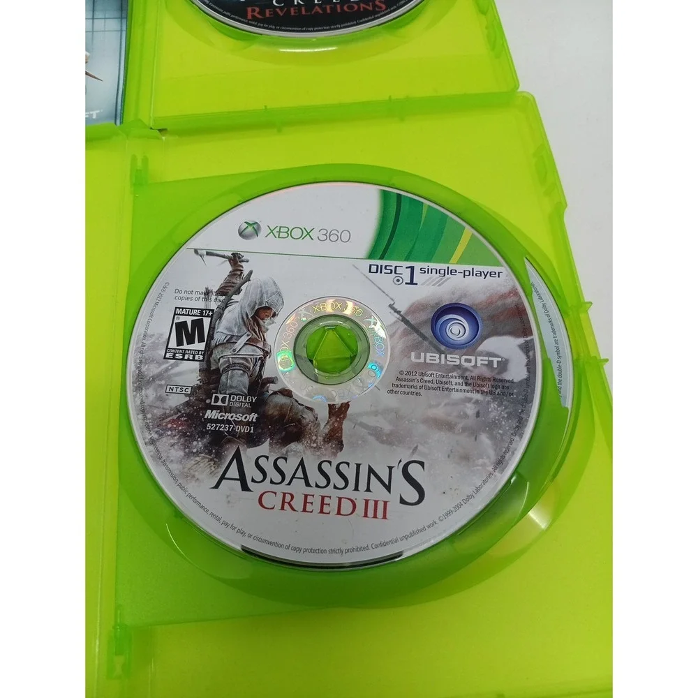 Xbox 360 Assassins Creed 3 & Revelations 2 Game Lot C.I.B.