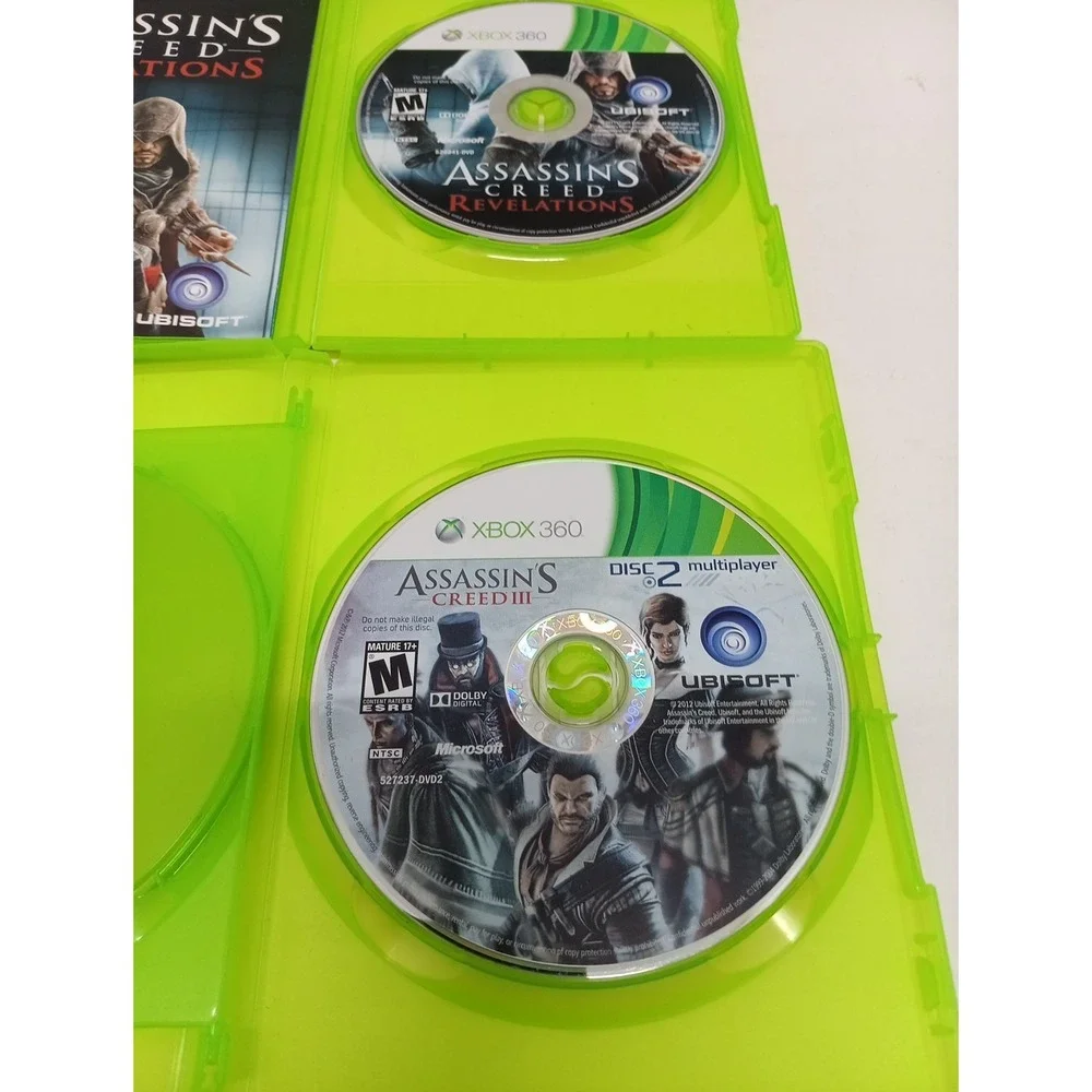 Xbox 360 Assassins Creed 3 & Revelations 2 Game Lot C.I.B.