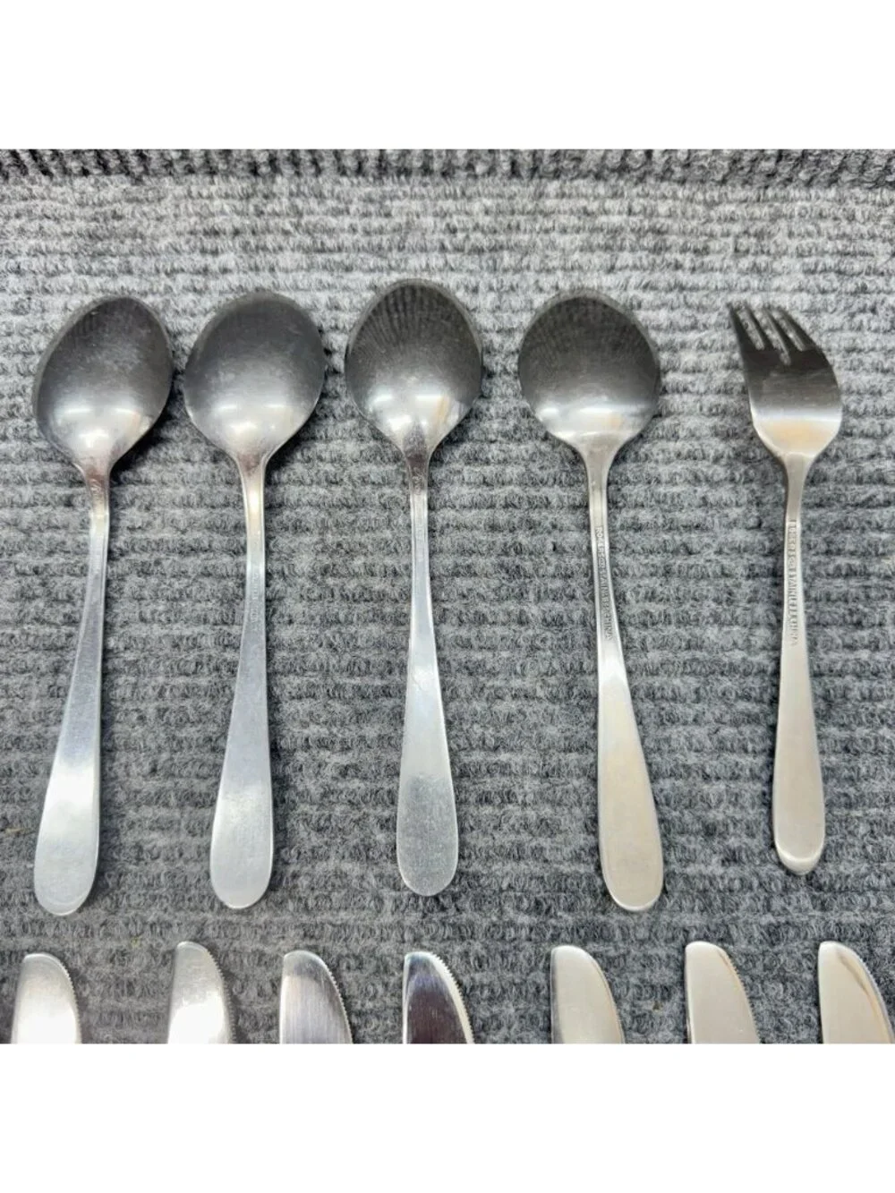 Rogers Co Knives Spoons Fork Knife Floral Mist Stainless Lot Of 12 Silverware