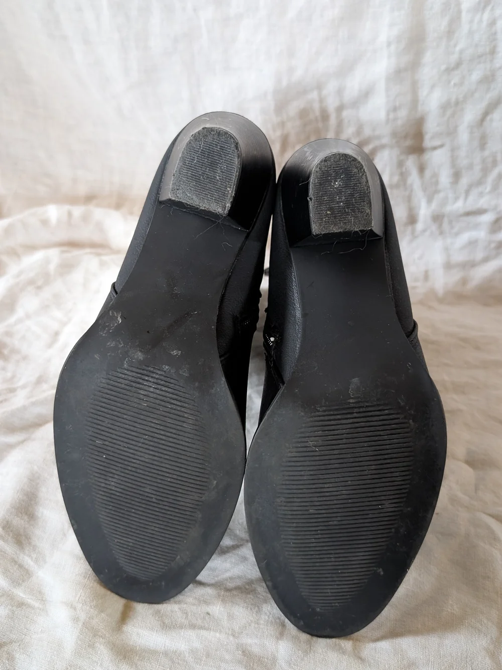 Black Women's Ankle Booties with Buckle Detail