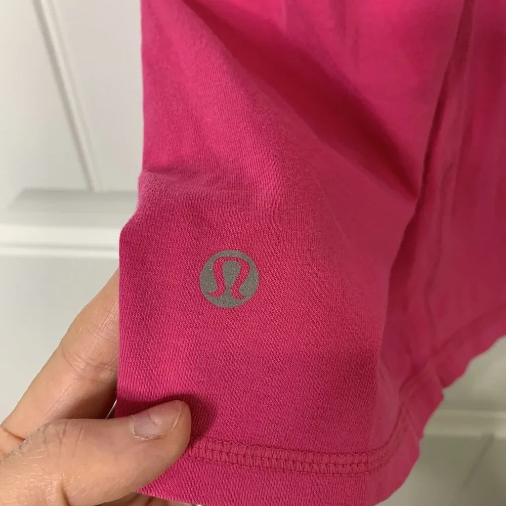 Lululemon Athletica Sz 4 Cool Tank Top Gathered Ruched Racerback Yoga‎ Run Pink