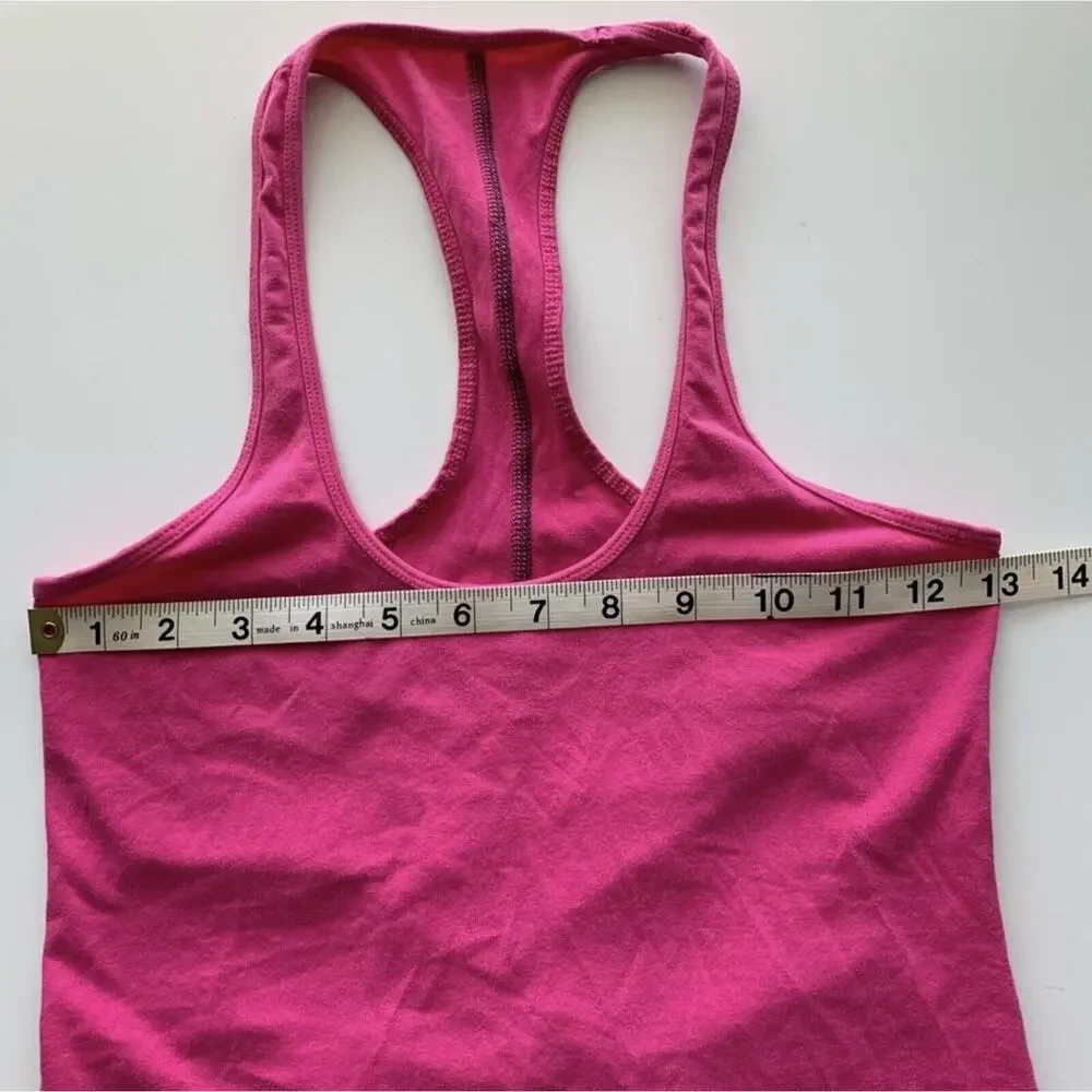Lululemon Athletica Sz 4 Cool Tank Top Gathered Ruched Racerback Yoga‎ Run Pink