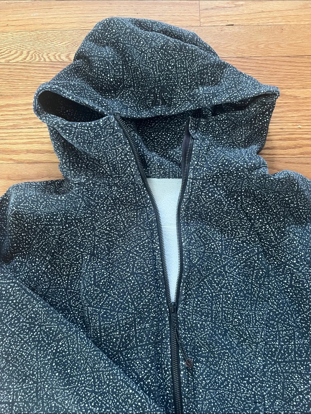 Lululemon Speckled Black Zip-Up Hoodie Jacket