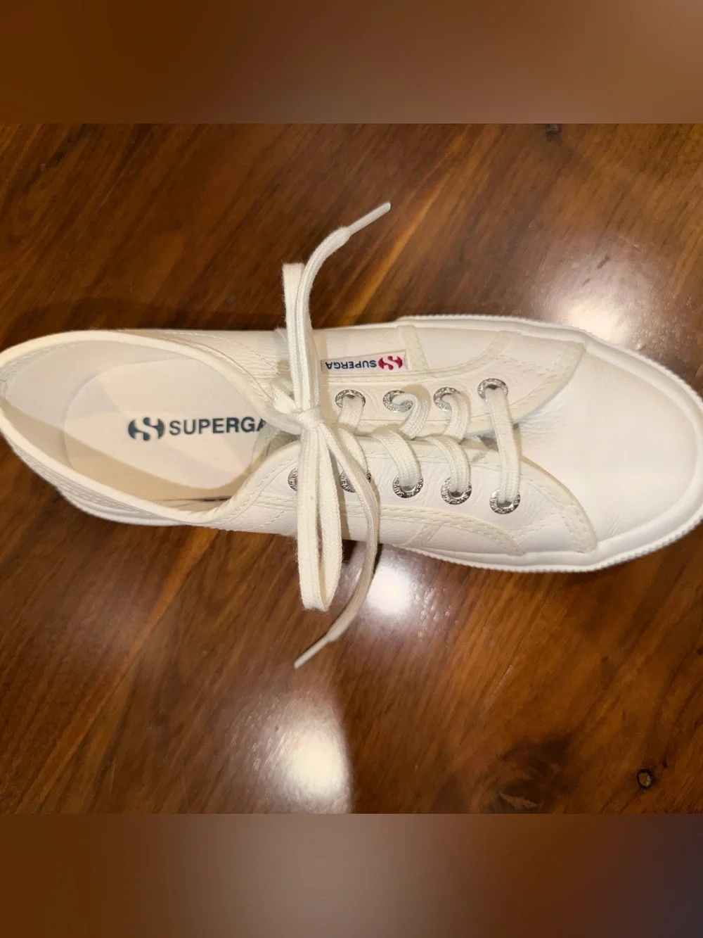 Superga leather front